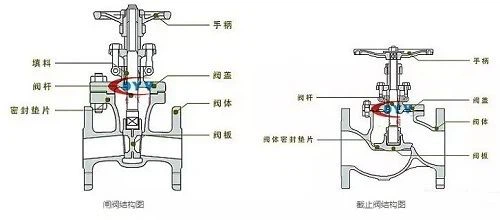 gate valve and check valve